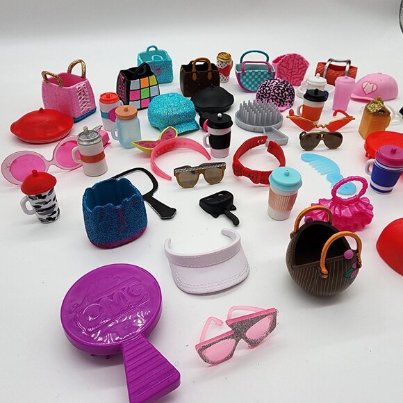 Lot of 52 Assorted LOL Surprise OMG Dolls Accessories Clothes Bottles Glasses - Picture 2 of 10